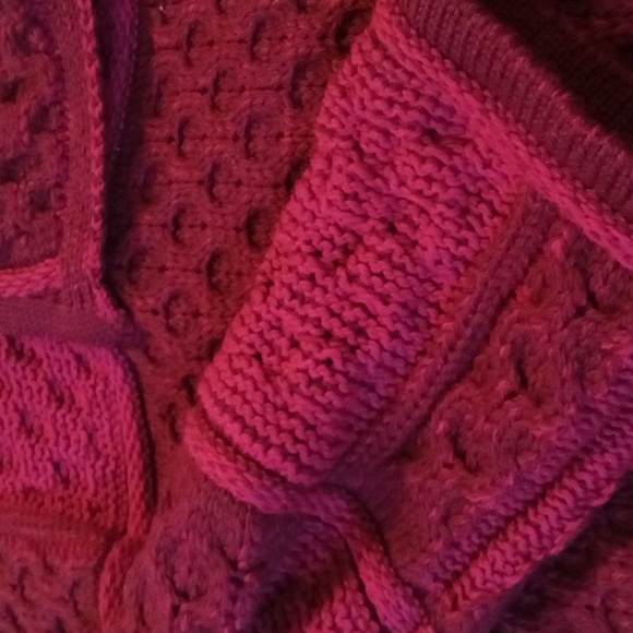 Aran Crafts, wool cardigan, dark red/strawberry red, XXL, new without tag - Picture 4 of 8